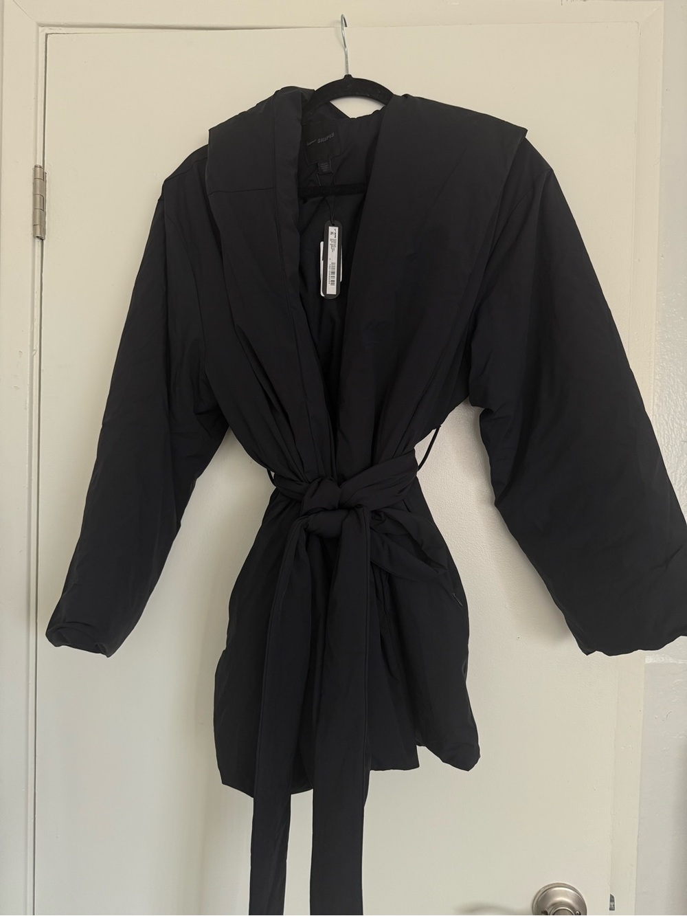 NIKE SKIMS Woven Stretch Nylon Wrap Coat